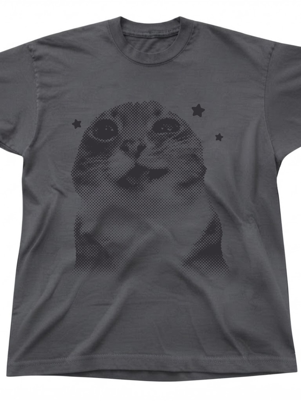 Funny Cat Meme Graphic Tee Gildan T-shirt Halftone Starry Top